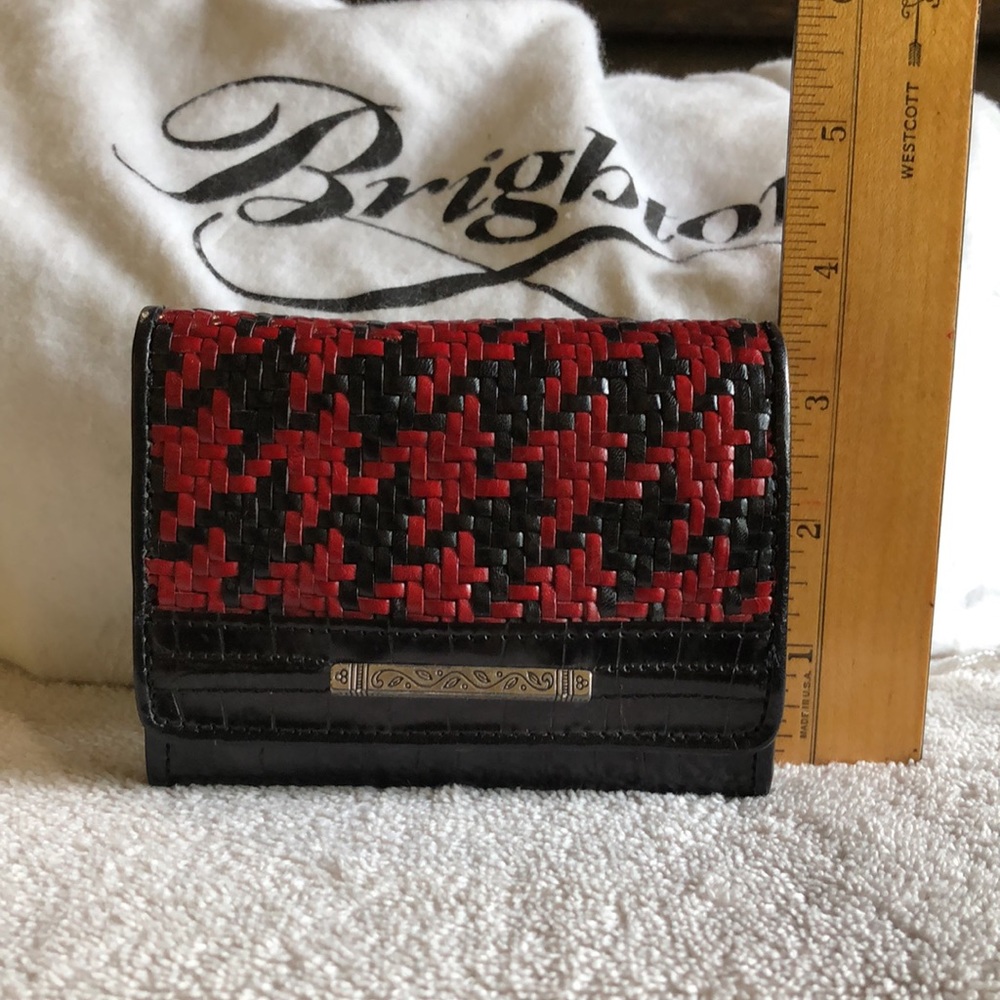 Brighton Red and Black Woven Wallet and Key Fob - Picture 4 of 8